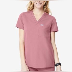 Figs Women's Catarina One-Pocket Scrub Top in the color Mauve